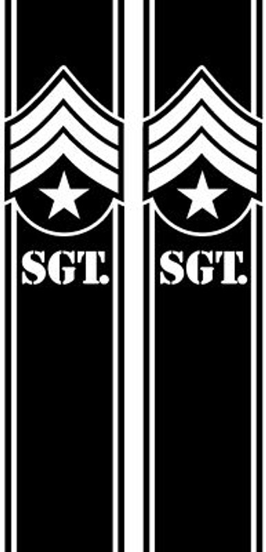 Military Sargent Badge side tail truck bed stripes graphic vinyl combo kit decals
