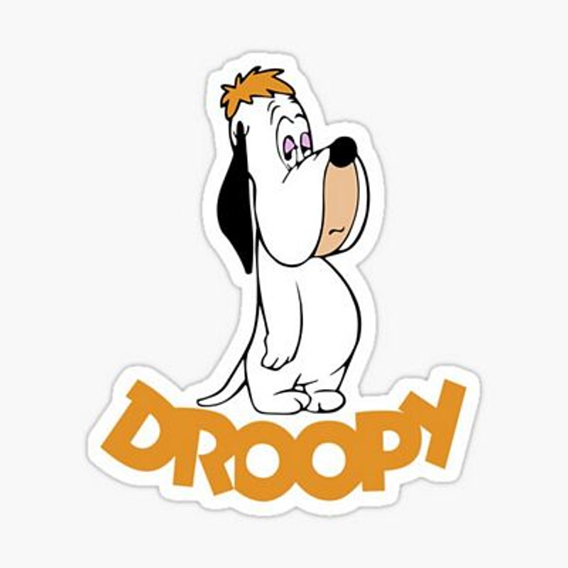 cartoon droopy dog WB with text sticker