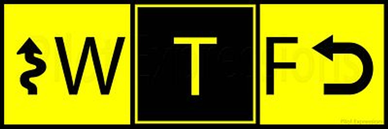 WTF Taxi Sign Yellow and Black Sticker