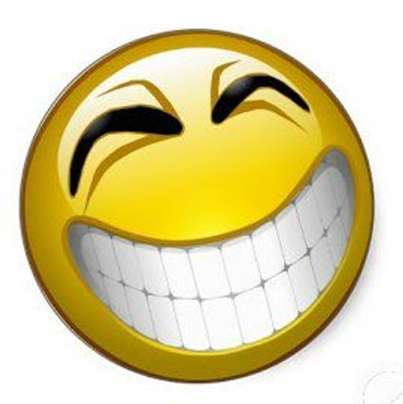 big grin smiley face round sticker