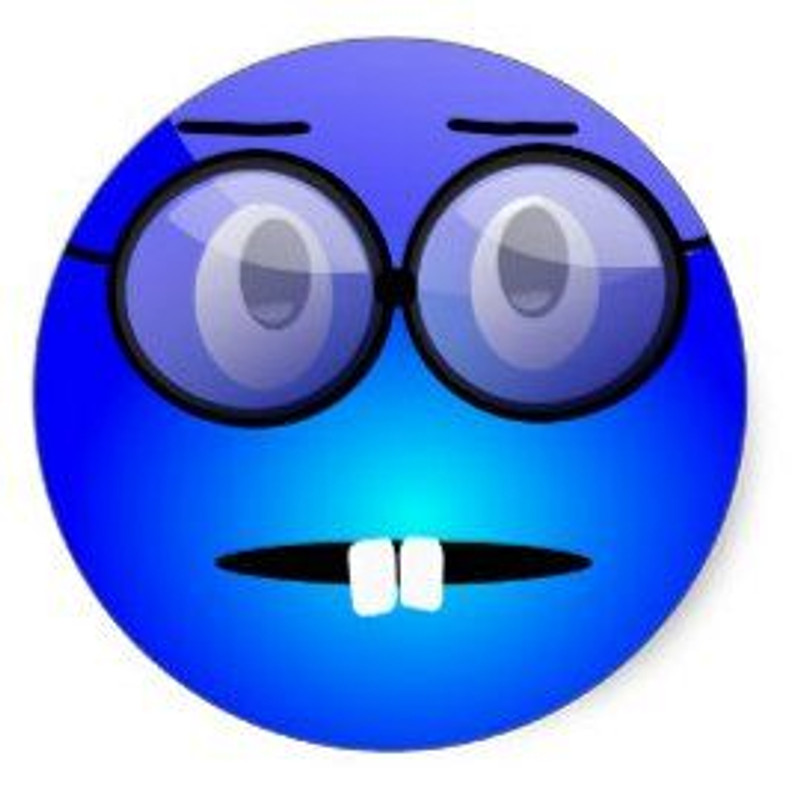 Smiley Blue Nerd Stickers