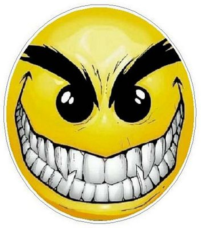 Smiley Evil Face Sticker