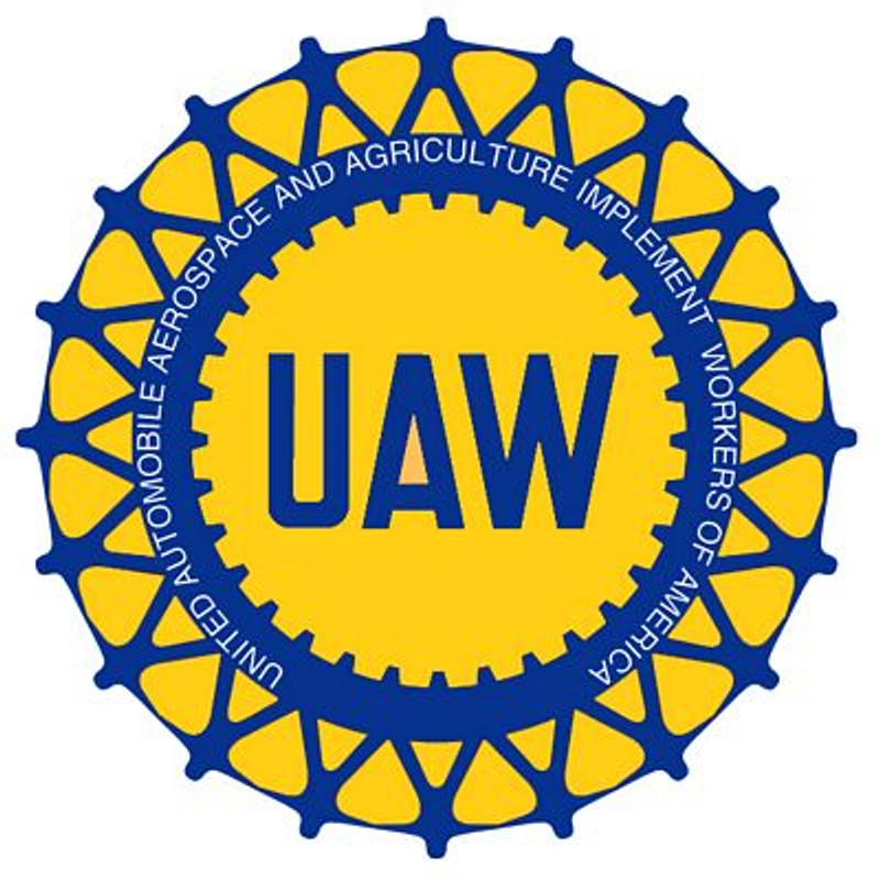 UAW logo Wheel Yellow Blue auto sticker