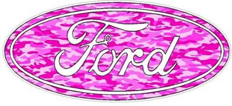 Ford Logo Decal Sticker - PINK CAMO