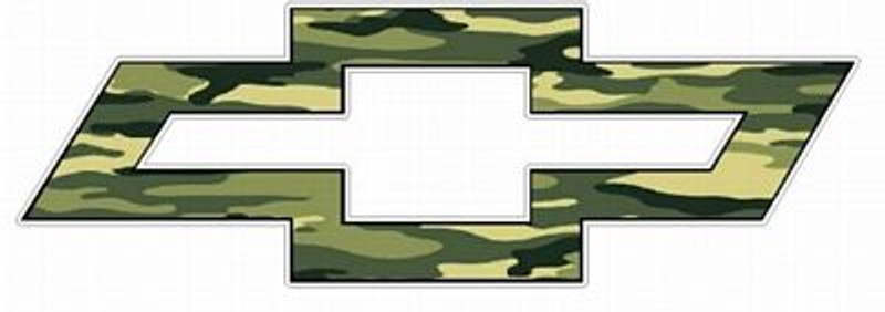 Chevy Bowtie Logo Decal Sticker - GREEN CAMO