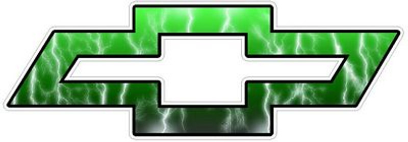 Chevy Bowtie Logo Decal Sticker - Lightning GREEN