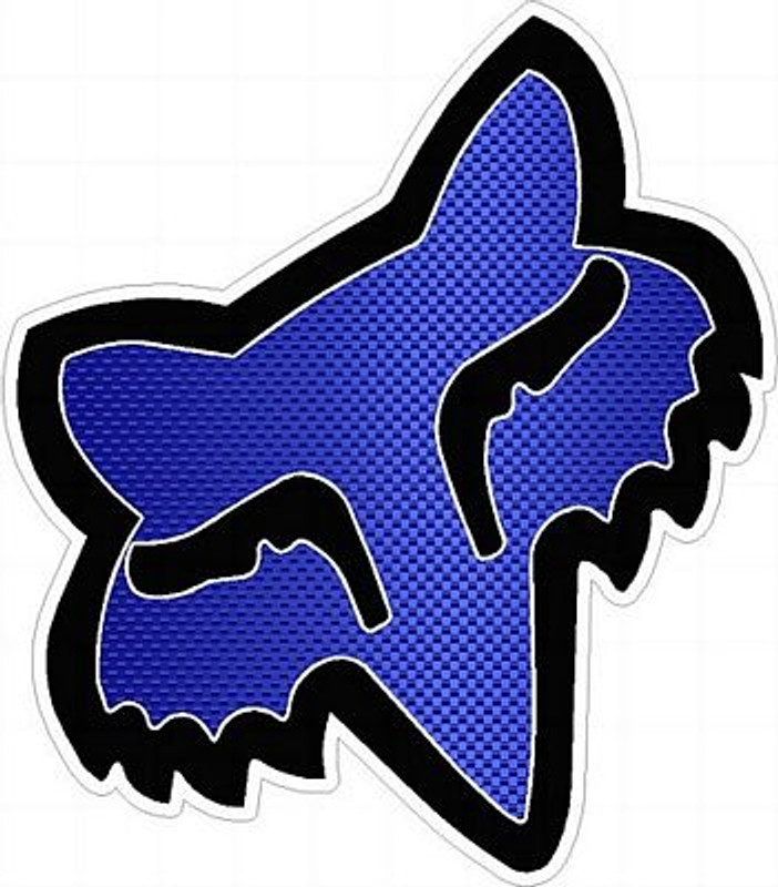 F Head CARBON FIBER Blue auto racing sticker
