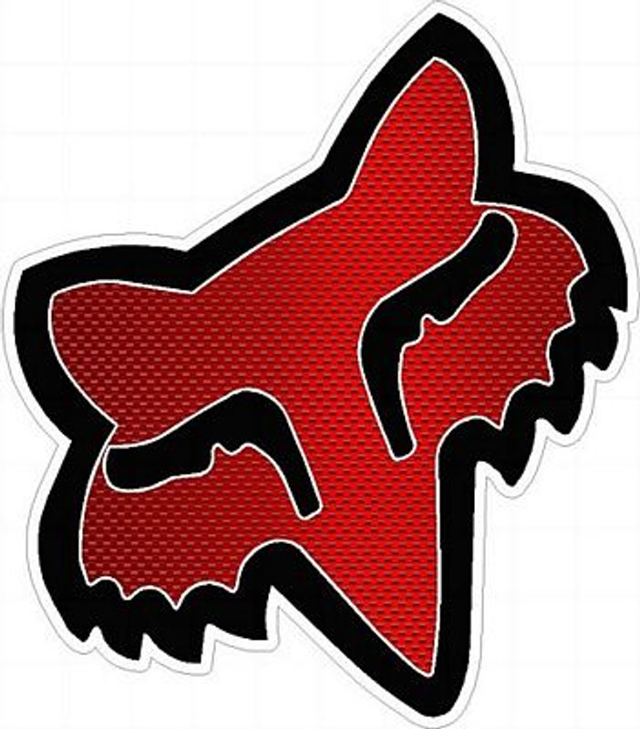 F Head CARBON FIBER Red auto racing sticker