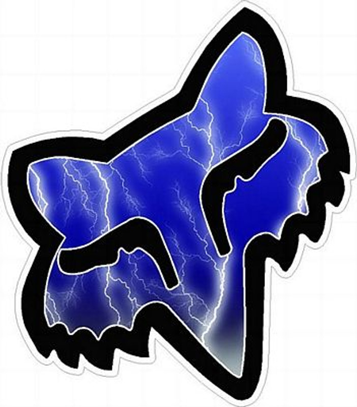 F Head LIGHTNING Blue auto racing sticker