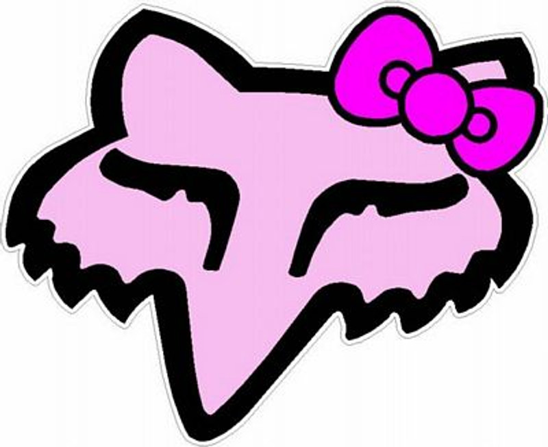 F Head Logo with Bow Decal 3 PINK