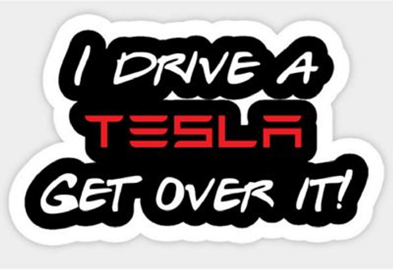 I drive a tesla sticker