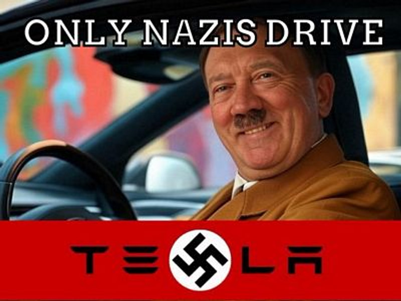 only Nazis DRIVE TESLAS STICKER