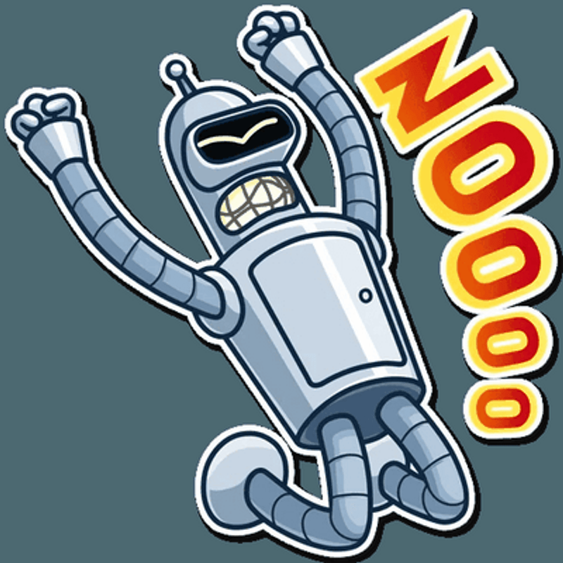futurama tv show cartoon bender sticker 23