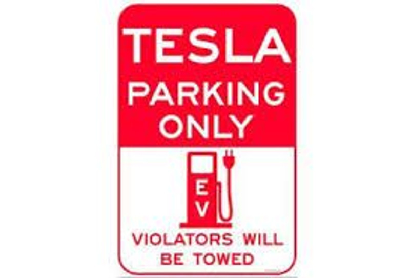 TESLA PARKING ONLY EV STICKER