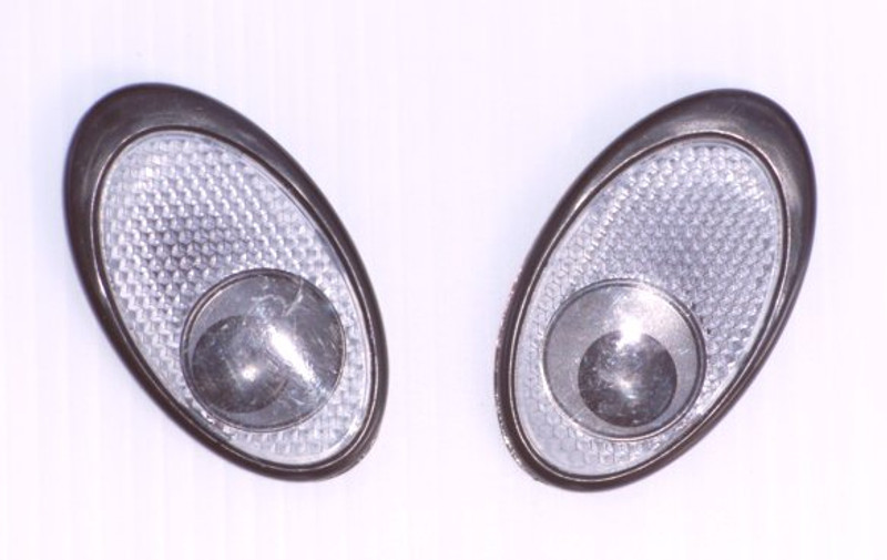 Reflective Silver EYES Emblems PAIR