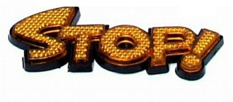 Reflective STOP Yellow Emblem PAIR