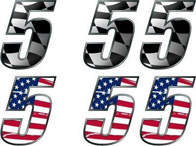 Race Car Number Sticker Kits