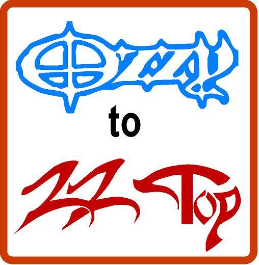 OZZY to ZZ Top BAND DECALS