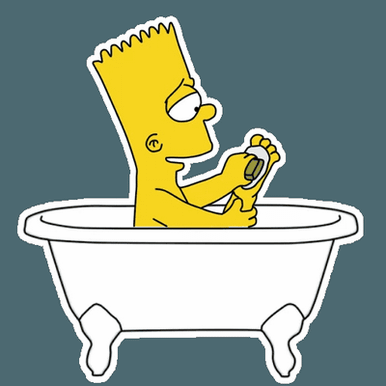 bart simpson BATH TIME Sticker