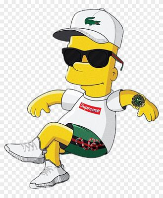 bart simpson supreme STICKER
