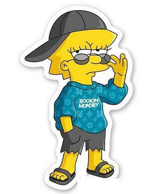 Cool Lisa Simpson Louis Vuiton Style Hipster Shirt Sticker