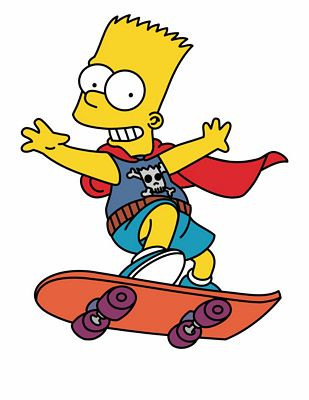 simpsons bart SKATE BOARD Sticker 5