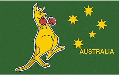AUSTRALIA BOXING kangaroo-flag-STICKER