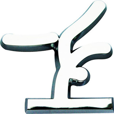 Gymnastic Beam Stick Figure Chrome Emblem