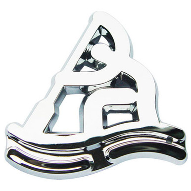 Rower Stick Figure Chrome Emblem