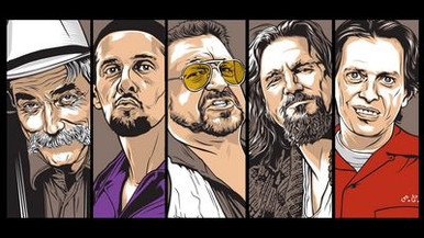 big lebowski cast sticker MOVIE STICKER