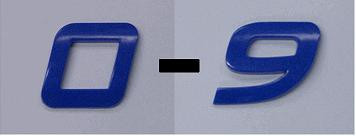 Style 2 BLUE Italic Block Number 0-9 1.2"