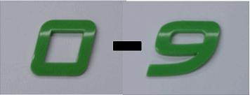 Style 2 GREEN Italic Block Number 0-9 1.2"