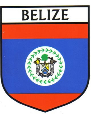 Belize Flag Crest Decal Sticker
