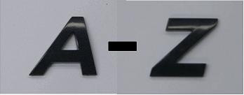 Style 2 BLACK Italic Block Letters A-Z 1.2"