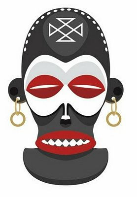 african mask color africa sticker 2