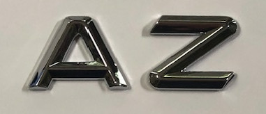 Style 4 Chrome Block Prism Letters A-Z 1.2"