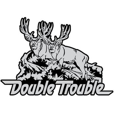 GRAY BLACK WHITE double trouble sticker