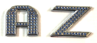BLUE Crystal Chrome Letters A-Z 1.2"