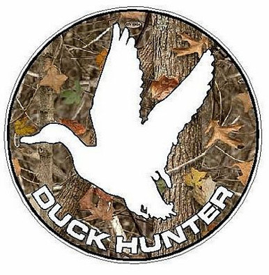 Duck Hunter Circle Decal 88 - Camo Nature
