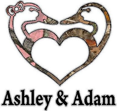 1 Duck Hunting LOVE Sticker 2 with NAMES