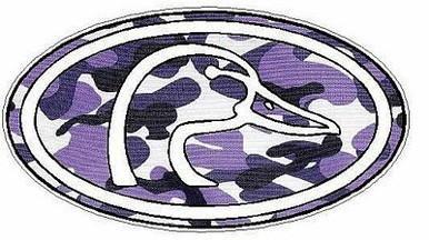 Duck Hunting Oval Decal 66 - Camo Purple