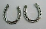 Horseshoes PAIR Chrome Emblems