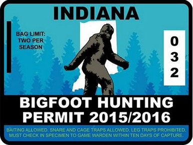 INDIANA BIGFOOT HUNTING STICKER