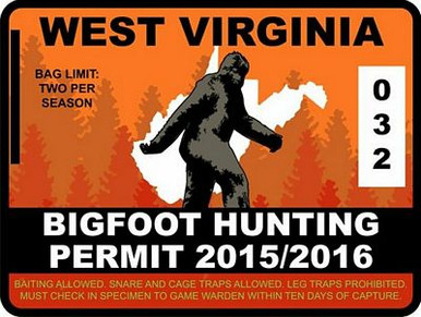 WEST VIRGINIA BIGFOOT HUNTING STICKER