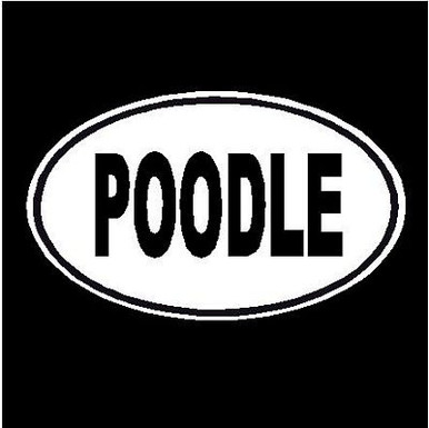 Poodle Oval Dog Decal