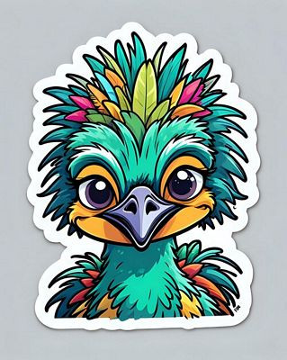 Emu Funny Animal Sticker 14