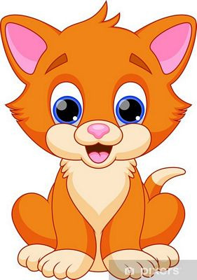 funny ORANGE cat cartoon STICKER 11