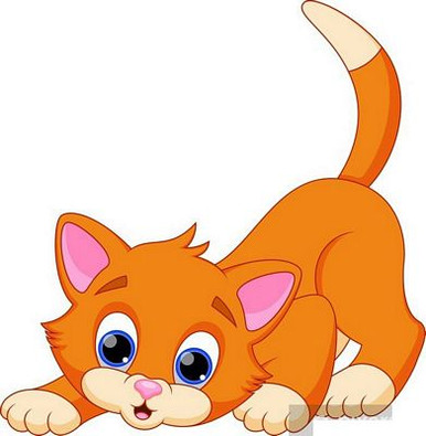 funny ORANGE cat cartoon STICKER