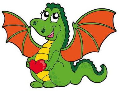 dragon love cartoon sticker