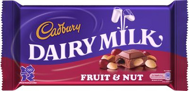 Cadbury Fruit And Nut Chocolate bar sticker